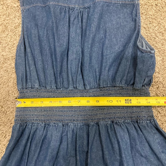 J. Gee sleeveless denim dress full zip front, mocked elastic waist likely a M Sz - Picture 8 of 16